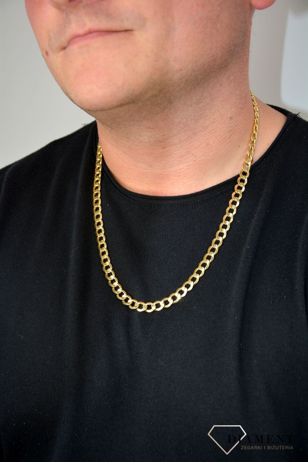 Złoty łańcuszek 585 pancerka 8 mm DIA-LAN-1117-585D 8mm.jpg